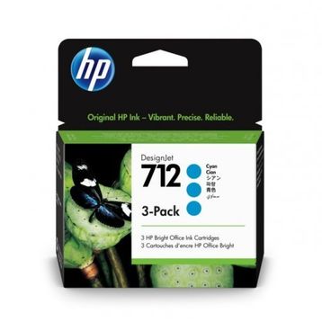HP 3ED77A Mavi 712 29 Ml 3 Packs Genıs Format Murekkep Kartusu Hp