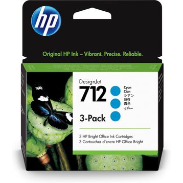 HP 3ED77A Mavi 712 29 Ml 3 Packs Genıs Format Murekkep Kartusu Hp