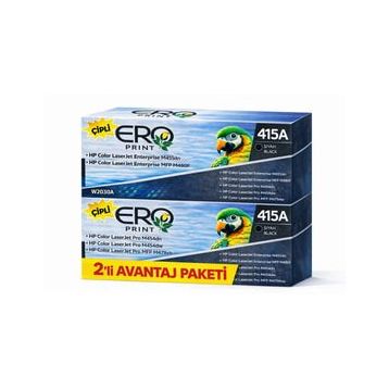 HP 415A - W2030A 2400 Sayfalık Çipli Siyah Toner - 2'li Avantaj Paket Muadil Toner