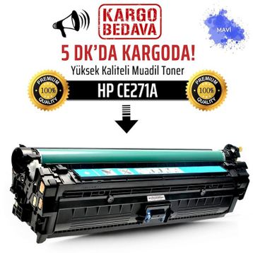 HP 650A-CE271A Mavi Muadil Toner