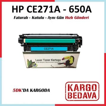 HP 650A-CE271A Mavi Muadil Toner