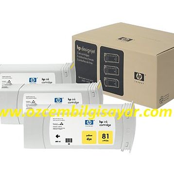 HP 81 C5069A Sarı 3'lü Kartuş