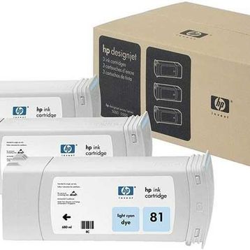 HP 81 C5070A Açık Mavi 3'lü Kartuş