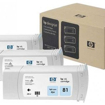HP 81 C5070A Açık Mavi 3'lü Kartuş