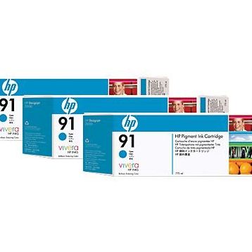 HP 91 C9483A Mavi 3'lü Kartuş