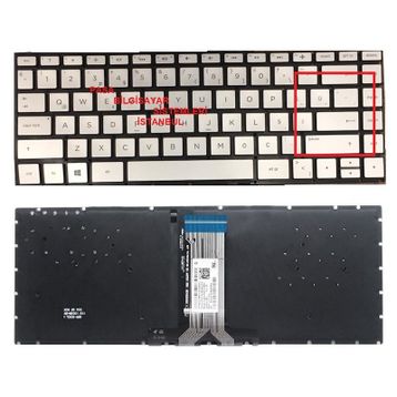HP 930259-001 930259-141 Gümüş Uyumlu Notebook Klavye