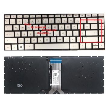 HP 930259-001 930259-141 Gümüş Uyumlu Notebook Klavye