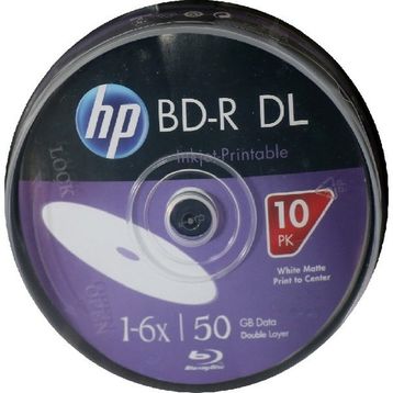 HP BD-R Printable 50 GB Blu-Ray 6x 10'lu Cakebox