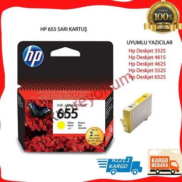 HP CZ112A No:655 Sarı Kartuş