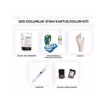 HP Deskjet 1600C-1600CM-1600CN Uyumlu Siyah Kartuş Dolum Seti