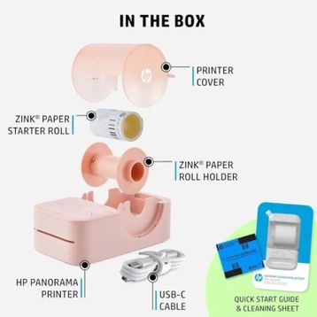 HP Sprocket Panorama Instant Taşınabilir Renkli Etiket Pembe Fotoğraf Yazıcısı