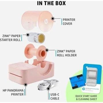 HP Sprocket Panorama Instant Taşınabilir Renkli Etiket Pembe Fotoğraf Yazıcısı