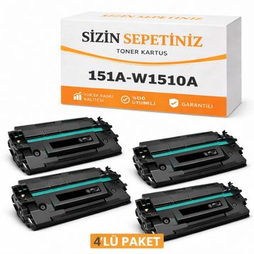 HP W1510A Çipli 4'lü Muadil Toner
