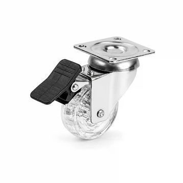 Hts 120-02-50-02 Şeffaf 50 mm Döner Frenli Tekerlek