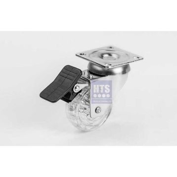 Hts 120-02-50-02 Şeffaf 50 mm Döner Frenli Tekerlek