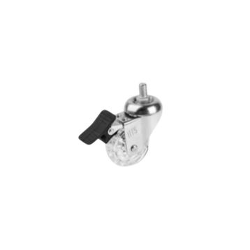 Hts 120-02-50-13 Vidalı Makaralı 50 mm Şeffaf Frenli Tekerlek