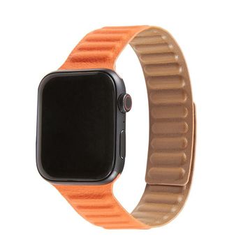 HTstore KRD-34 Turuncu Apple Watch 44 mm Deri Kordon