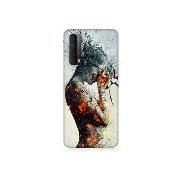 Huawei P smart 2021 Uyumlu Soyut Kadın Baskılı Silikon Kılıf