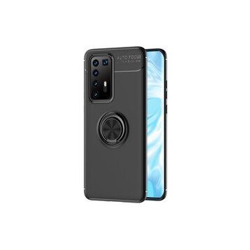 Huawei P40 Pro Range Yüzüklü Silikon Siyah Kılıf