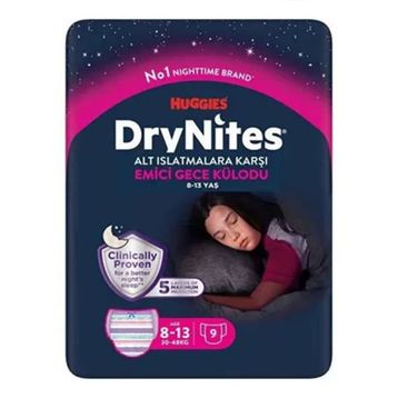 Huggies Drynites 8-13 Yaş 30-48 kg 9 Adet Kız Gece Külodu
