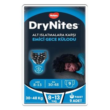 Huggies Drynites Erkek 8-13 Yaş 30-48 Kilo 9 Adet Emici Gece Külodu