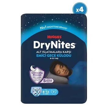 Huggies Drynites Erkek 8-13 Yaş 4 Paket 36 Adet Gece Külodu