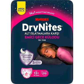 Huggies Drynites Kız 13+ Yaş 20 Adet Gece Külodu