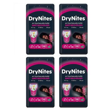 Huggies Drynites Kız 4-7 Yaş 17-30 kg Emici Gece Külodu