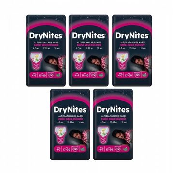 Huggies Drynites Kız 4-7 Yaş 17-30 kg Emici Gece Külodu