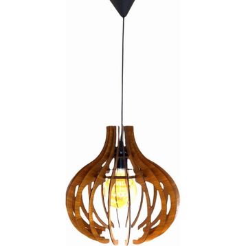 Hüma Modern Ahşap Mdf 3D Lazer Kesim Rustik Salon Avize