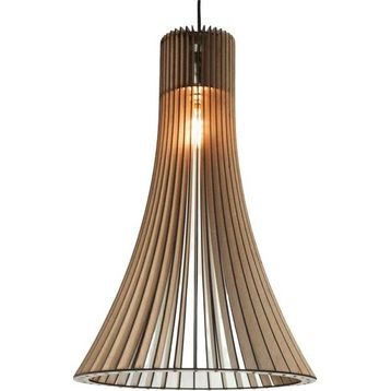 Hüma Modern Konik Ahşap Mdf 3D Lazer Kesim Rustik Salon Avize