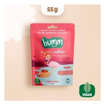 Humm 55 gr Organik Çilekli Kurabiye