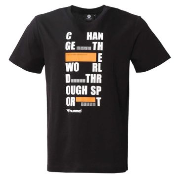 Hummel 911562-2001 Balder Bisiklet Yaka Baskılı Siyah Erkek T-Shirt