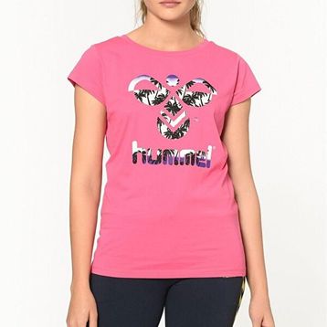 Hummel Triana Kadın Pembe Baskılı Bisiklet Yaka Tişört