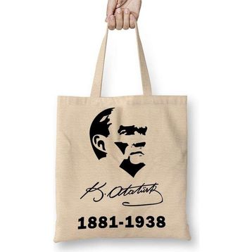 Humuts 10 Kasım Atatürk Tişörtü Bez Çanta