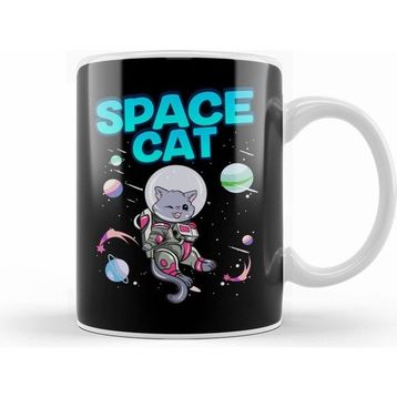 Humuts Adorable Space Cat Cute Kitty Astronaut Exploring Kupa Bardak