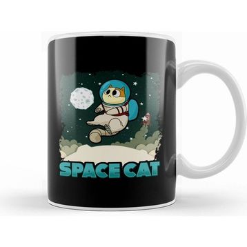 Humuts Adorable Space Cat Cute Kitty Astronaut Exploring Kupa Bardak