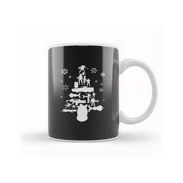 Humuts Aliens Christmas Tree Silhouette White Kupa Bardak