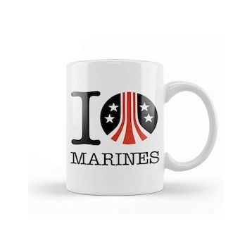 Humuts Aliens I Heart Marines Kupa Bardak
