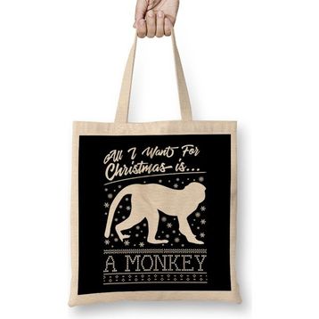 Humuts All I Want for Christmas is a Monkey Knit Pattern Bez Çanta