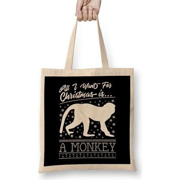 Humuts All I Want for Christmas is a Monkey Knit Pattern Bez Çanta