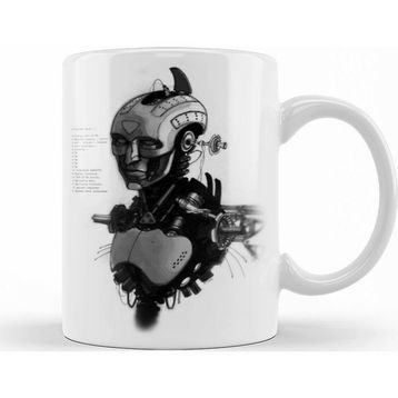 Humuts Android Me Robot Beyaz Kupa