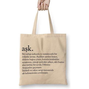 Humuts Aşk Kelime Bez Çanta