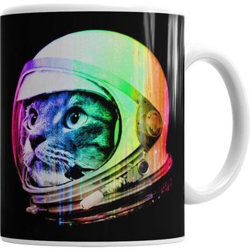 Humuts Astronot Cat Kedi Beyaz Kupa