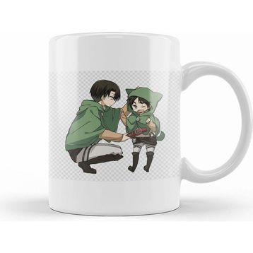 Humuts Attack On Titan Chibi Levi x Eren Kupa Bardak