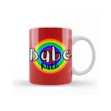 Humuts Babe Ruth Baseball Retro Rainbow Style Kupa Bardak