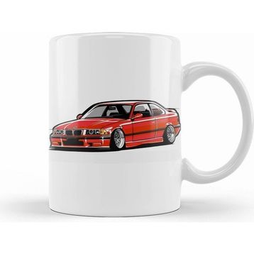 Humuts Bmw Stanced Out E36 Red Kupa Bardak