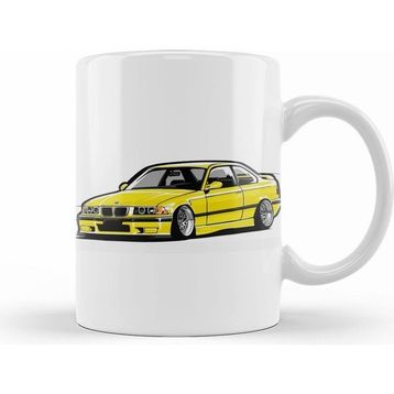 Humuts Bmw Stanced Out E36 Yellow Kupa Bardak