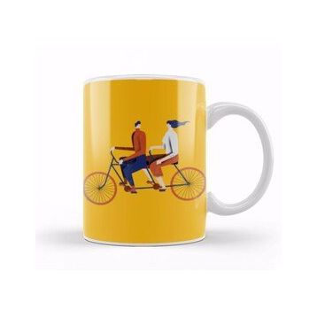Humuts Couple Riding A Bicycle Kupa Bardak