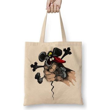 Humuts Crying Mouse Help Açık Bej Uzun Saplı Bez Çanta